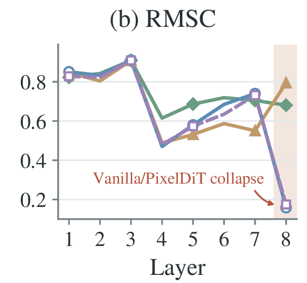 RMSC across layers